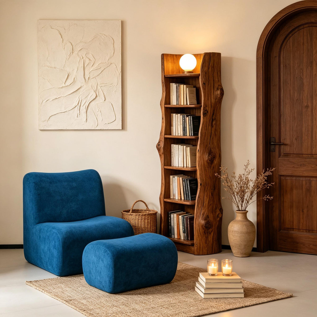 Fauteuil Azur & repose-pieds dans un intérieur