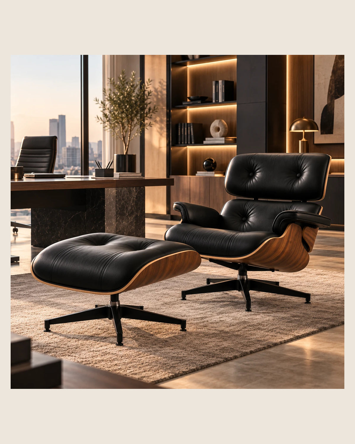 Fauteuil Lounge Signature noir dans un bureau de direction