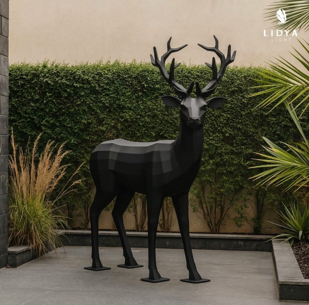 Sculpture Cerf Design aux bois déployés