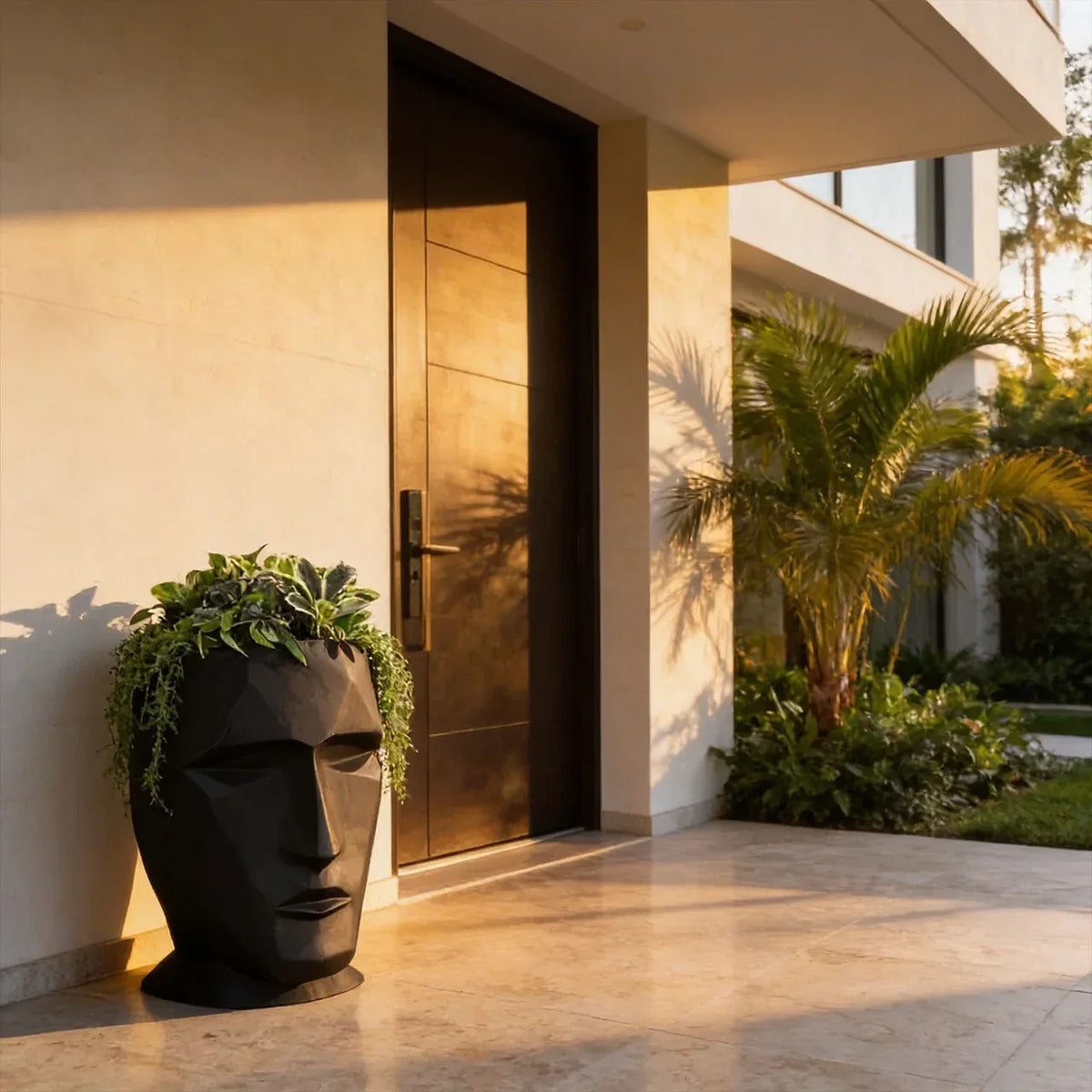 Sculpture Visage Abstrait au design minimaliste