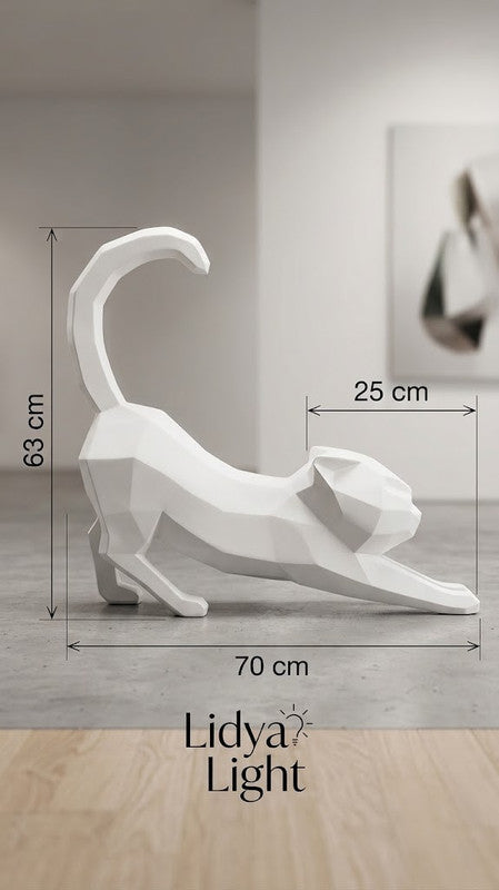 Sculpture décorative Féline au design géométrique