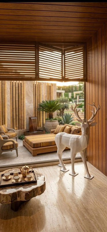 Sculpture Cerf Design aux bois déployés